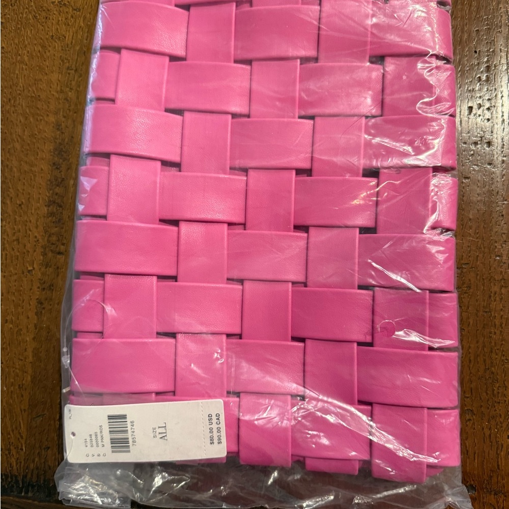 Anthropologie Fuchsia Woven clutch with strap - Picture 3 of 6